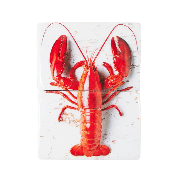 Red lobster wall decoration / white background - 29 x 40 cm