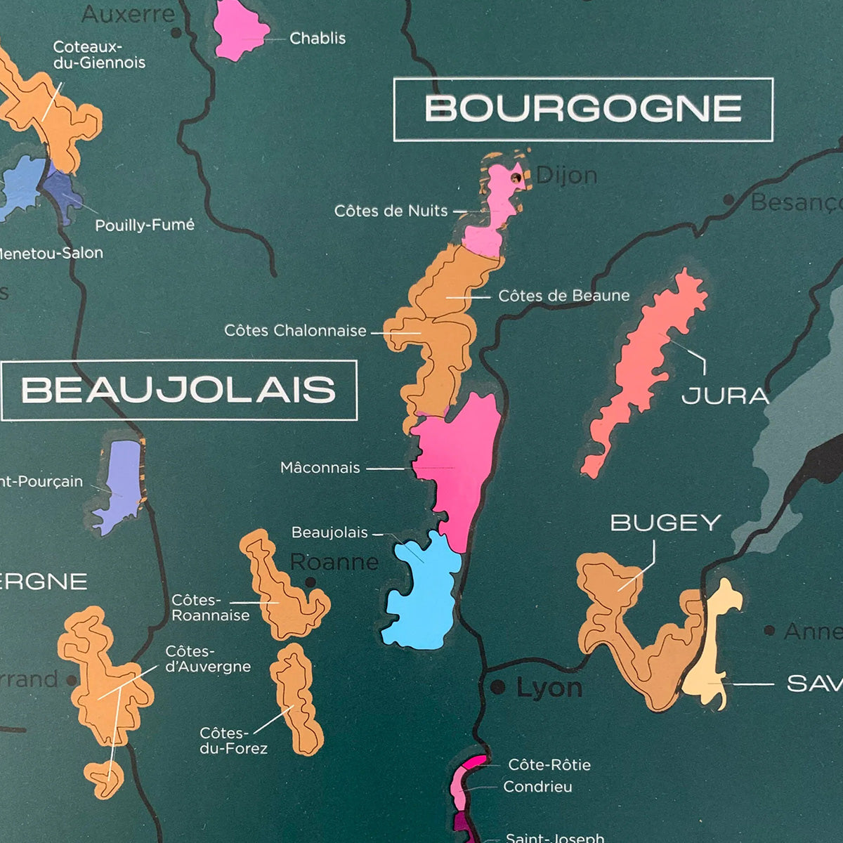Carte des Vins de France à gratter - Carte en anglais - Neuve
