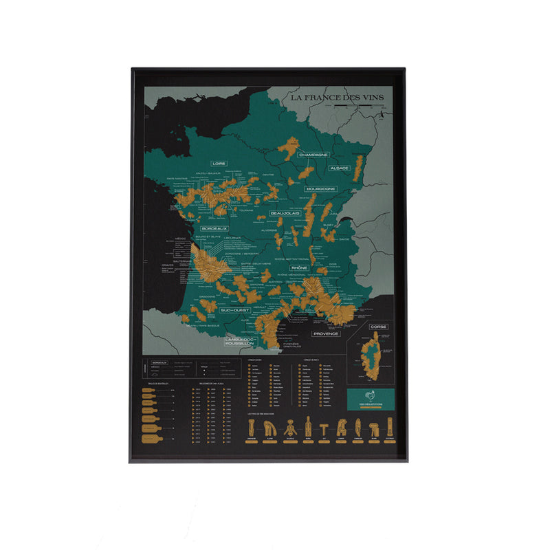 Affiche Carte à gratter - La France des Vins