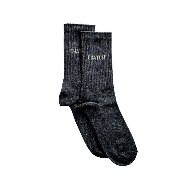 Chaussettes Paillettes Chaton 36/40 - Noir