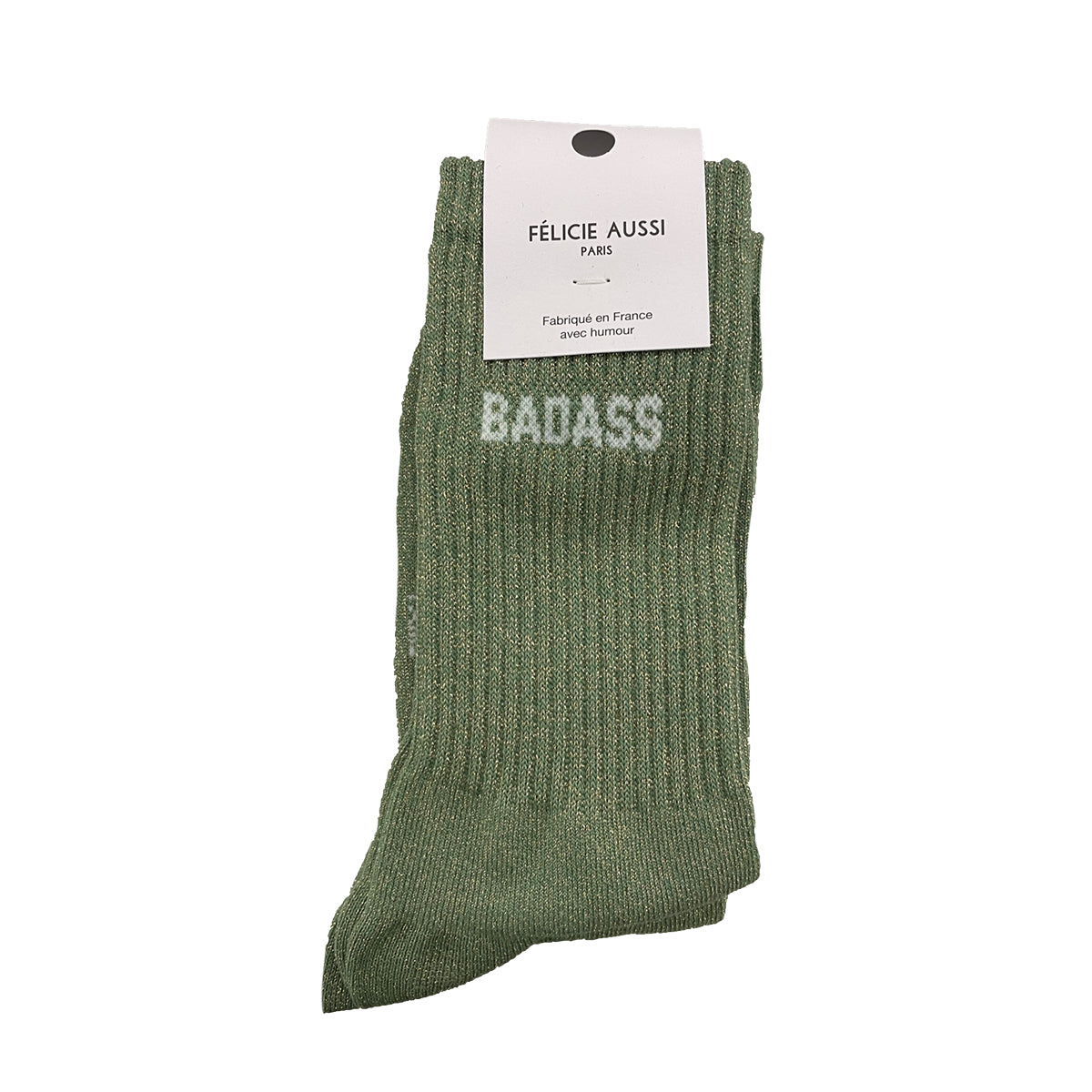 Chaussettes Humoristiques Femme - Vert à Paillettes Motif Morue - Taille 36/42