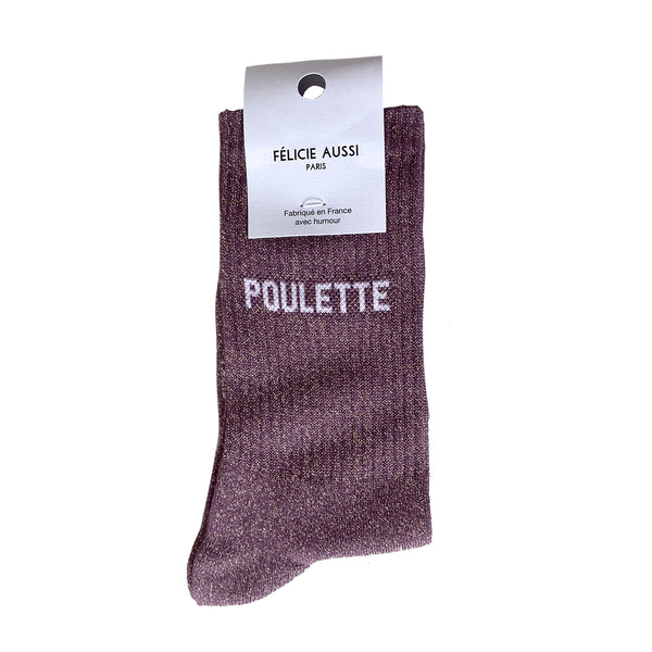Chick socks with sequins 36/40 - Grape