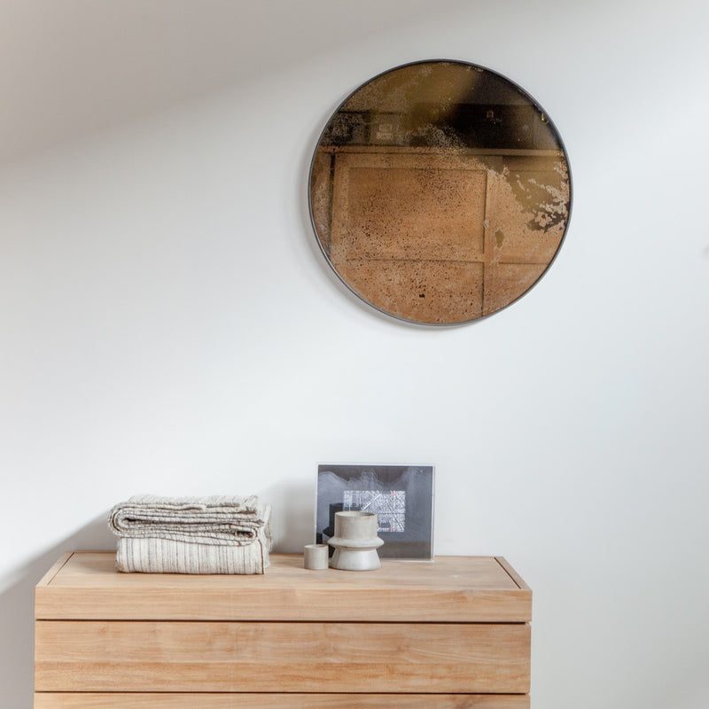 Aged mirror - Ø 92 cm