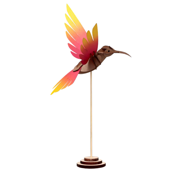 Trophée Origami Colibri - Magenta & Jaune