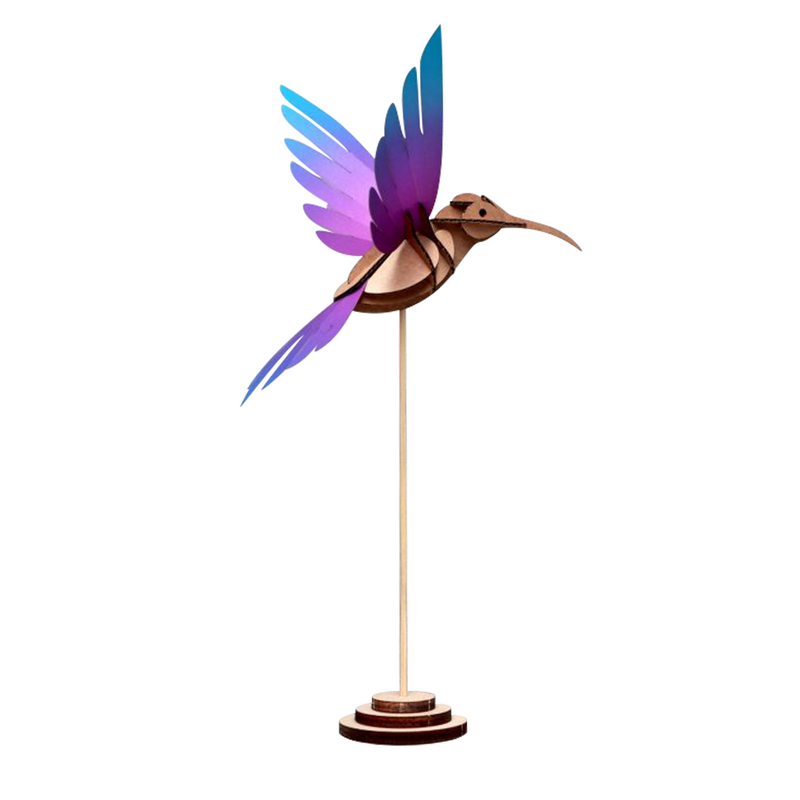 Trophée Origami Colibri Violet & Bleu