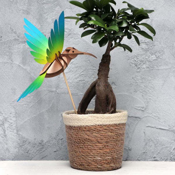 Trophée Origami Colibri - Jaune & Bleu