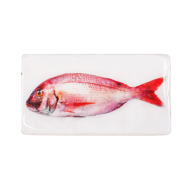 Pink sea bream wall decoration on a white background - 35 cm x 20 cm