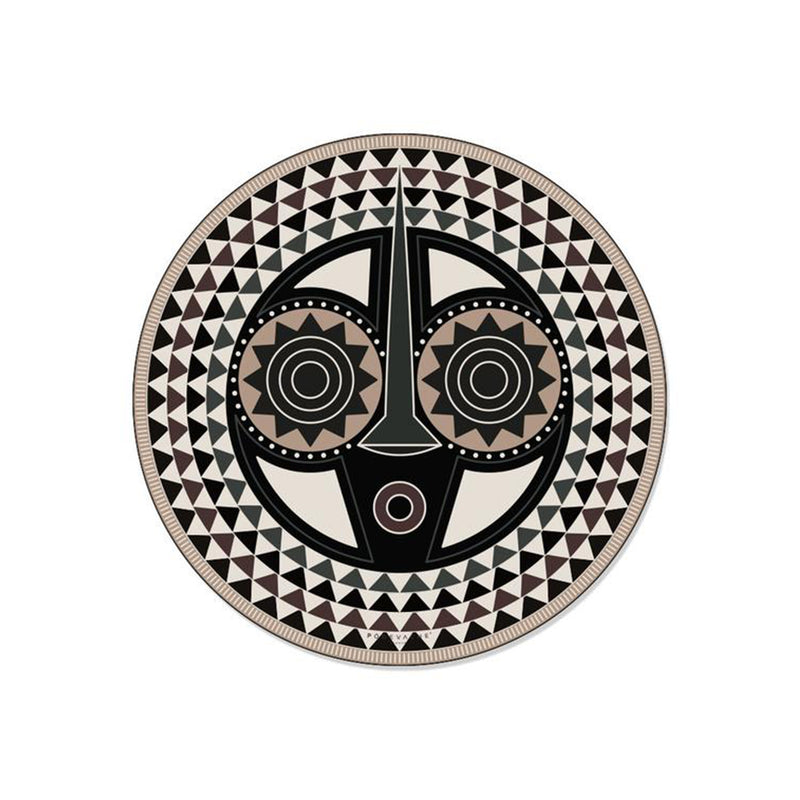 Set de table Rond Masque Africain Doupa en vinyle - Ø 38 cm