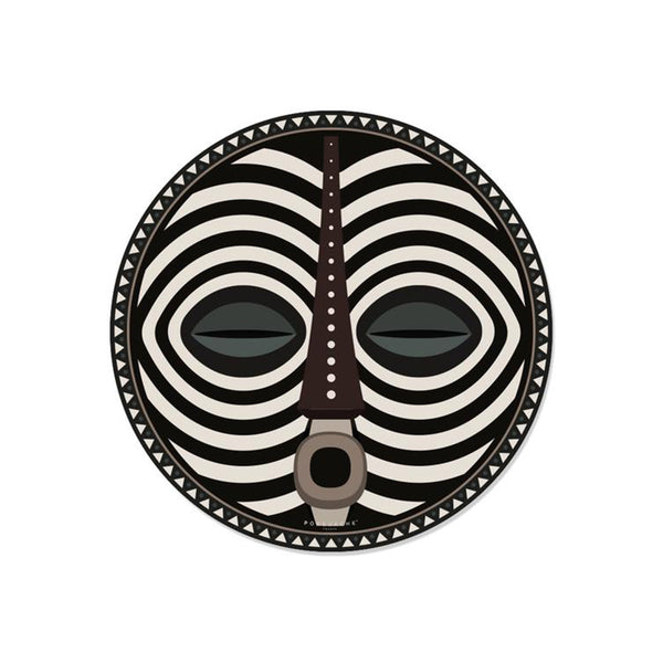 Set de table Rond Masque Africain Dourou en vinyle - Ø 38 cm