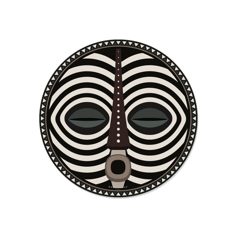 Set de table Rond Masque Africain Dourou en vinyle - Ø 38 cm