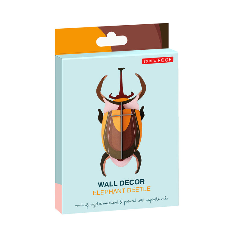 Recycled Cardboard Elephant Beetle Wall Decor