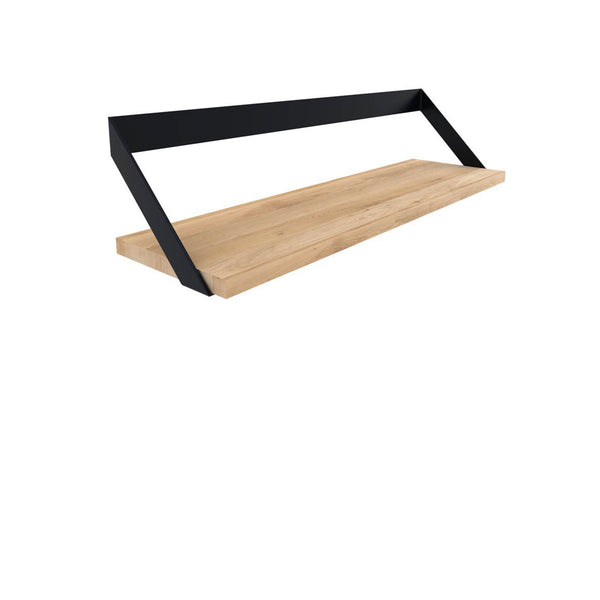 Ribbon shelf in oak and black metal - L 70 cm