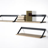 Ribbon shelf in oak and black metal - L 70 cm | Fleux | 6