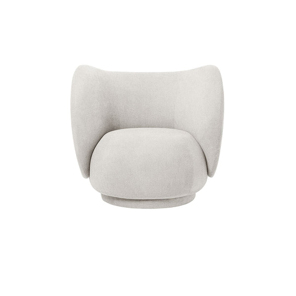 Fauteuil Rico Bouclé - Blanc cassé