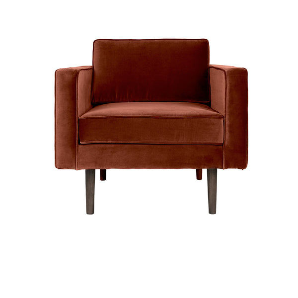 Fauteuil velours Wind Café caramel