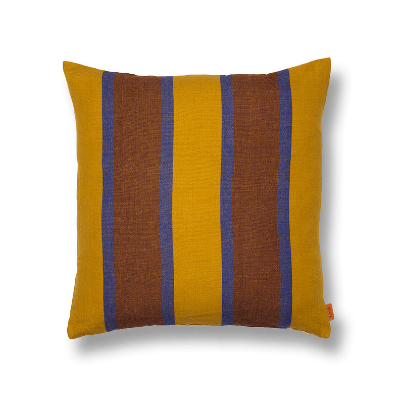 Coussin Grand à rayures en lin et coton