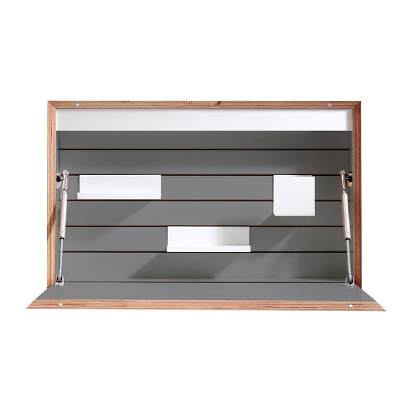 Secrétaire Flatbox avec ports USB et lampe LED - Anthracite