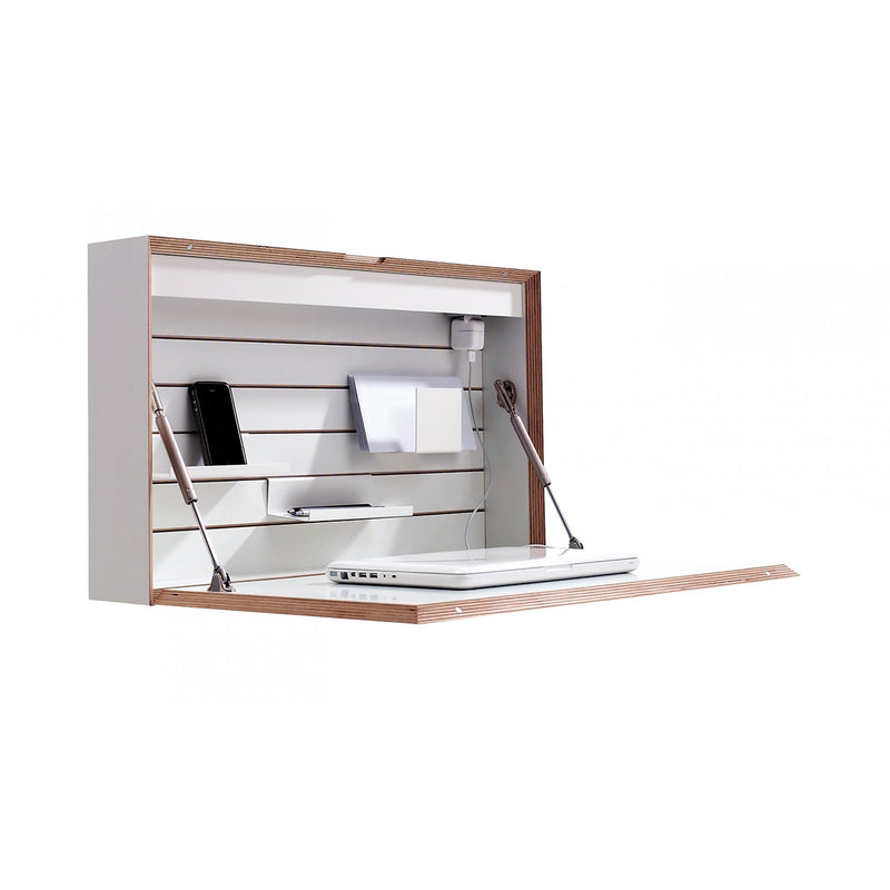 Secrétaire Flatbox avec lampe LED - Blanc