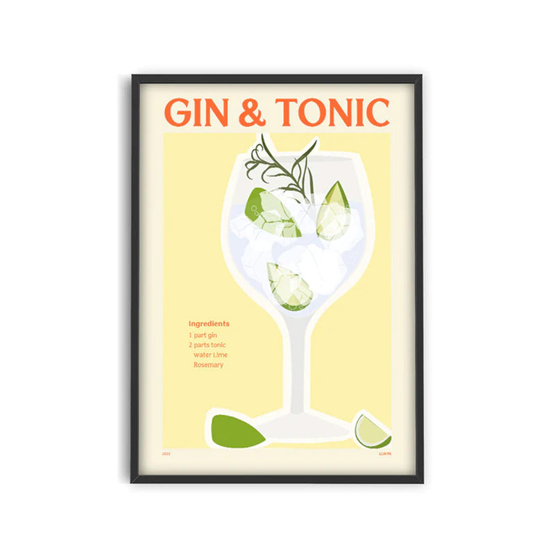 affiche cocktail elin pk gin tonic PSTR studio fleux – Fleux