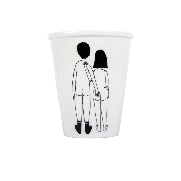 Naked couple porcelain goblet