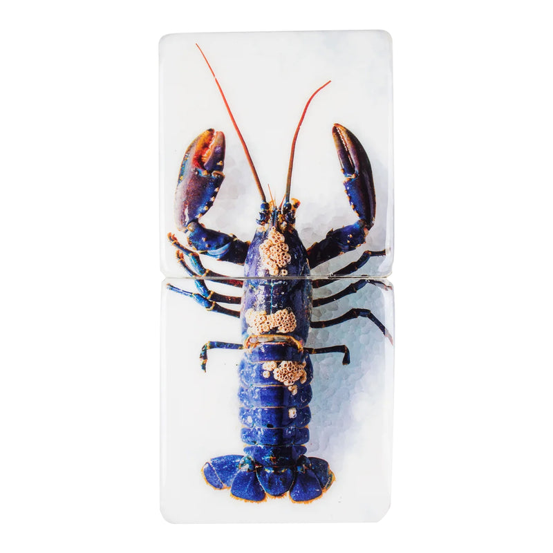 Décoration murale Homard Bleu / fond blanc - 20 x 40 cm