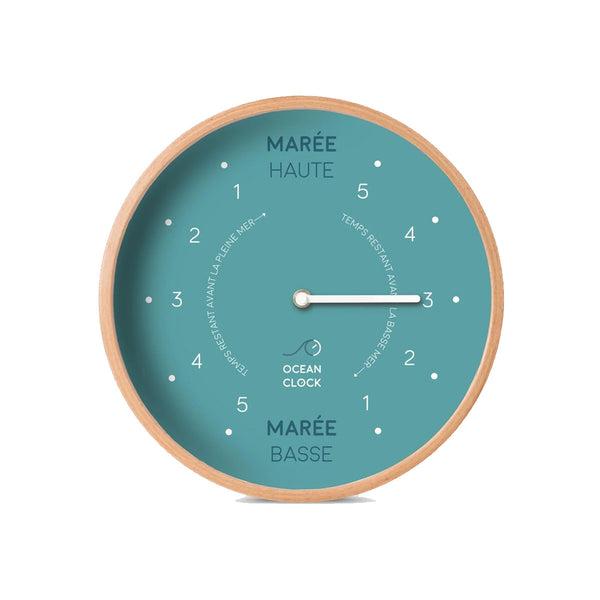 Horloge des marées Artic Blue en bois
