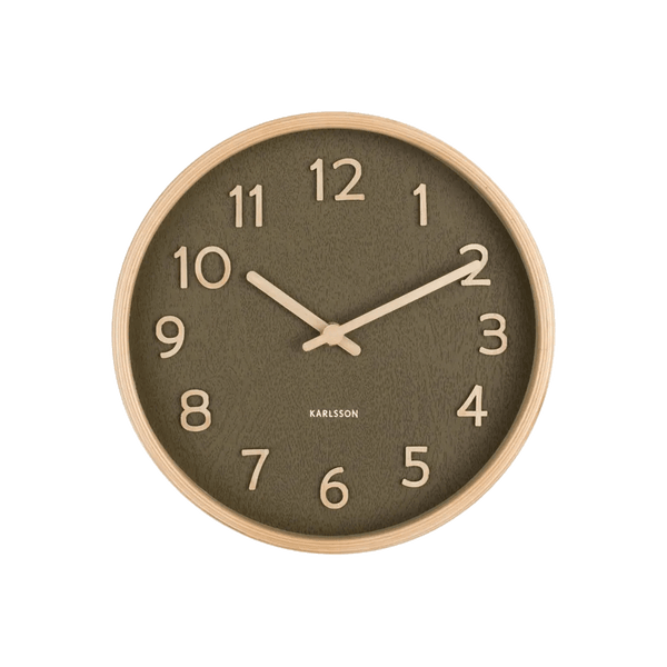Pure Wood Grain S Wall Clock - Green