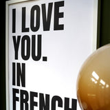 Affiche I Love You In French - 50 X 70 CM - Black | Fleux | 6