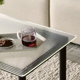 Table basse Kofi Chêne Massif Noir & Verre Roseau Clair - l 60 x L 60 x h 36 cm | Fleux | 4