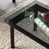 Kofi Coffee Table in Black Solid Oak &amp; Gray Stained Glass - l 100 x L 100 xh 36 cm | Fleux | 5