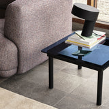 Table basse Kofi Chêne Massif Noir & Verre Teinté Gris - l 120 x L 120 x h 36 cm | Fleux | 5