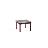Table basse Kofi Chêne Massif Rouge Grange & Verre Teinté Gris - l 60 x L 60 x h 36 cm | Fleux | 3