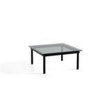 Table basse Kofi Chêne Massif Noir & Verre Teinté Gris - l 80 x L 80 x h 36 cm | Fleux | 3
