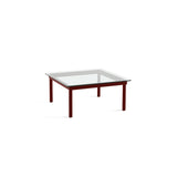 Kofi Coffee Table Solid Barn Red Oak &amp; Clear Glass - l 80 x W 80 xh 36 cm | Fleux | 3