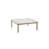 Kofi Coffee Table Solid Oak &amp; Transparent Reed Glass - l 100 x L 100 xh 36 cm | Fleux | 3