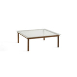 Table basse Kofi Noyer Massif & Verre Roseau Transparent - l 100 x L 100 x h 36 cm | Fleux | 3