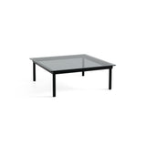 Table basse Kofi Chêne Massif Noir & Verre Teinté Gris - l 100 x L 100 x h 36 cm | Fleux | 3