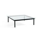 Table basse Kofi Chêne Massif Noir & Verre Clair - l 120 x L 120 x h 36 cm | Fleux | 2