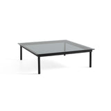 Table basse Kofi Chêne Massif Noir & Verre Teinté Gris - l 120 x L 120 x h 36 cm | Fleux | 3