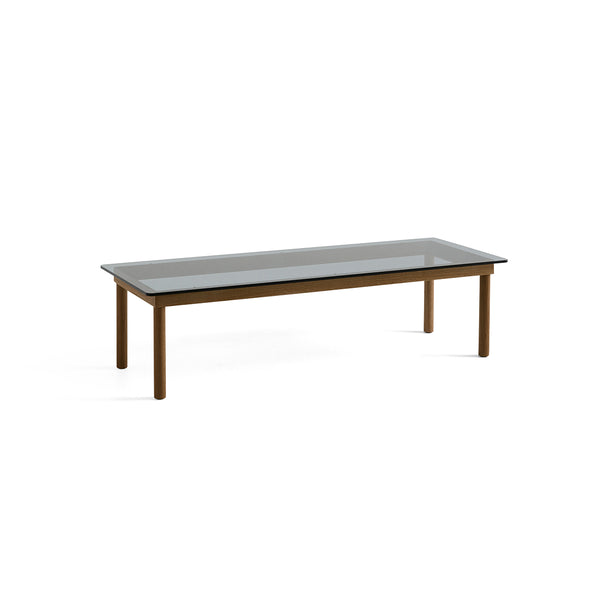 Kofi Coffee Table Solid Walnut &amp; Gray Tinted Glass - l 140 x W 50 xh 36 cm
