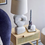 Lampe de table Cathy en grès Blanc - L36xH53xL25,5cm | Fleux | 5