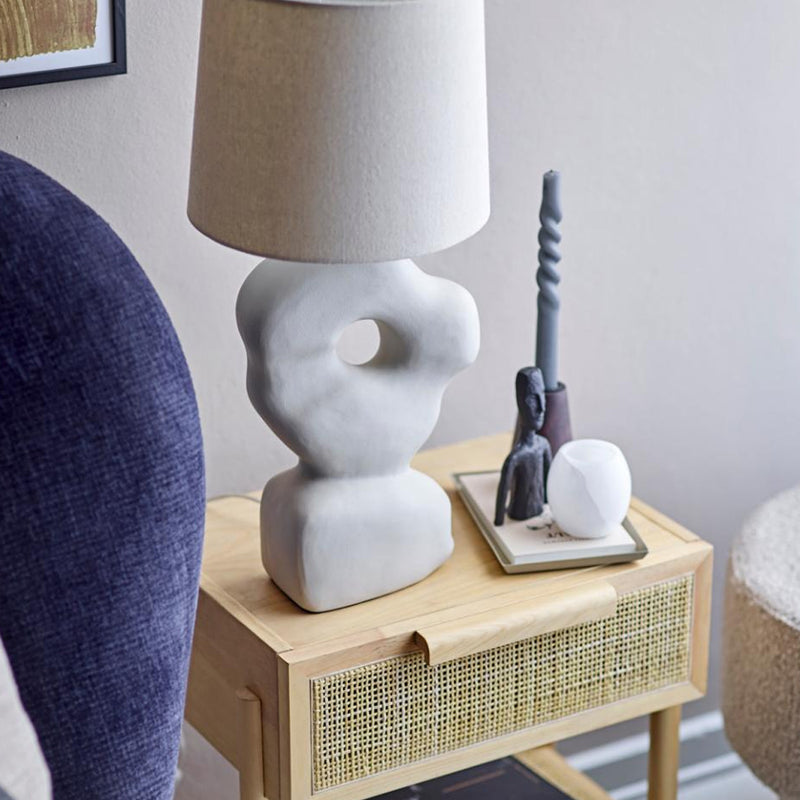 Lampe de table Cathy en grès Blanc - L36xH53xL25,5cm
