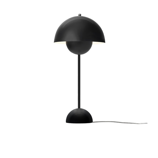 Matt Black Flowerpot Lamp VP3 by Verner Panton