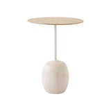 Table d'appoint Lato LN8 Chêne / Marbre Crema Diva - Ø 40 cm | Fleux | 4