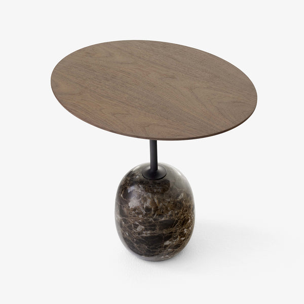 Table d'appoint Lato LN9 Noyer / Marbre Emparador - Ø 50 cm