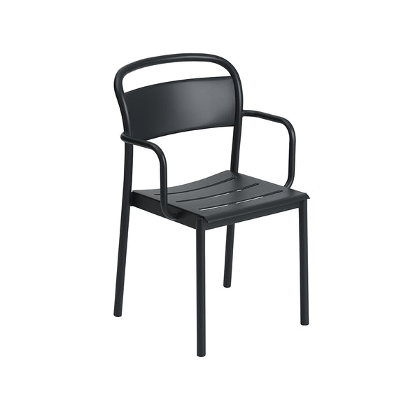 Linear Steel Black Armrest Chair