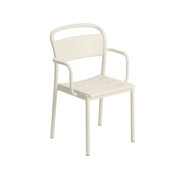 Chair Linear Steel Armrests Off-White