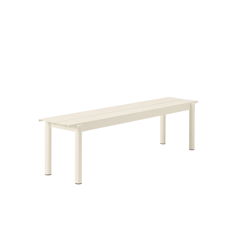Bench Linear Steel Off-White - 170 x 34 cm