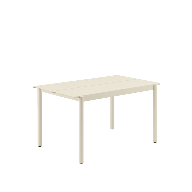 Table Linear Steel Off-White - 140 x 75 cm