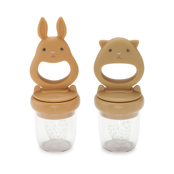 Set of 2 Silicone nibblers - Almond / Terracotta